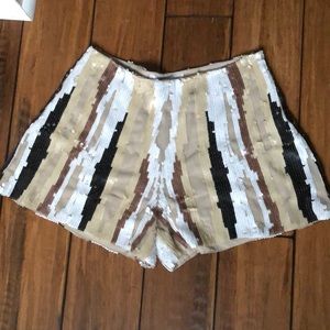 High waisted sequin shorts